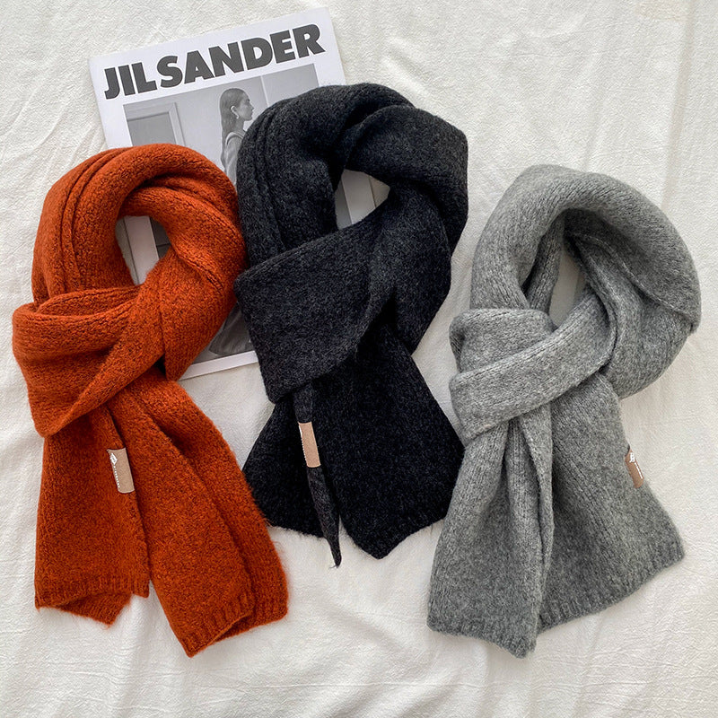 Black Luxuriously Soft Wool Blend Knit Scarf - Cozy Warm Solid Colour Unisex Winter Essential 3