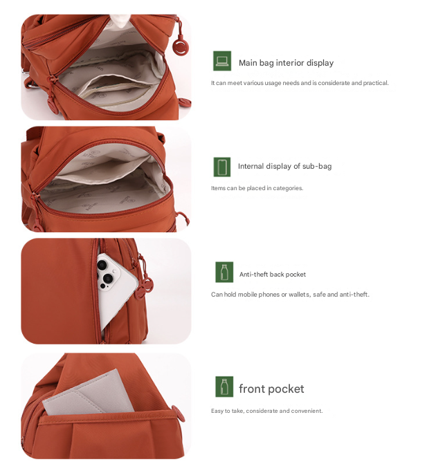 Grey Versatile Women's Convertible Mini Backpack & Sling Bag - Stylish Anti-Theft Oxford Cloth Daypack, Fits 9.7in iPad 4