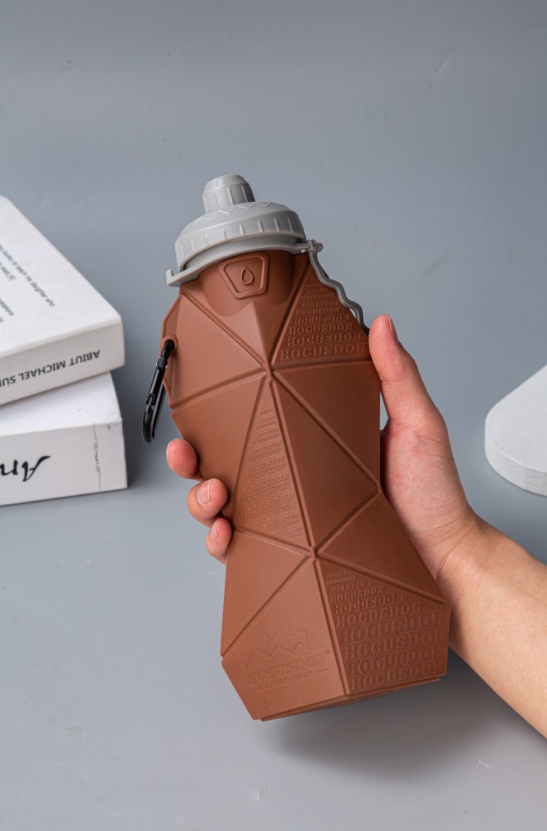 White and Grey Cup Lid Ultimate Foldable Silicone Water Bottle - Lightweight Leakproof Travel & Sports Hydration - 700ml 5