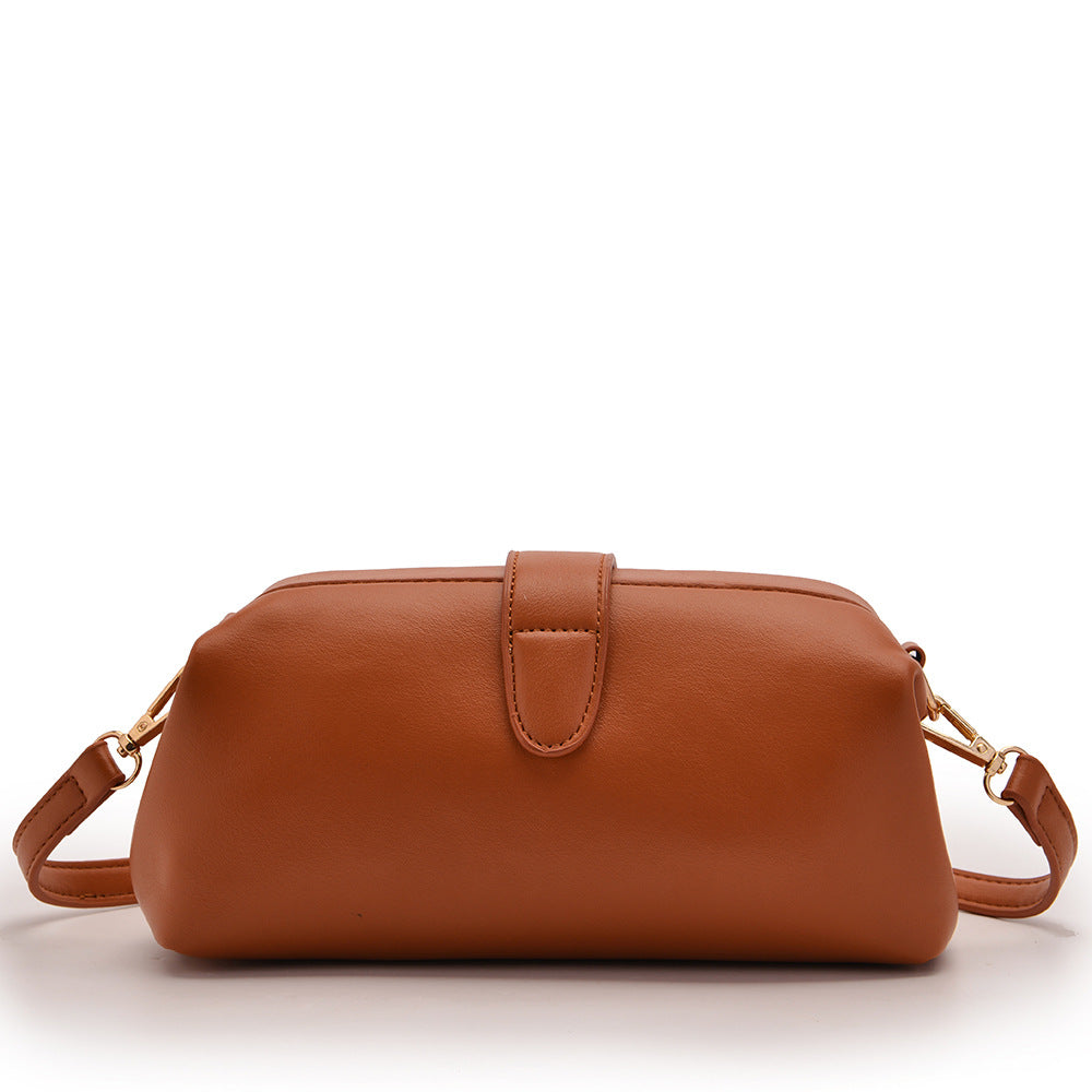 Brown Chic Vintage Inspired PU Leather Crossbody Bag - Small Frame Doctor Style Purse with Adjustable Strap 5