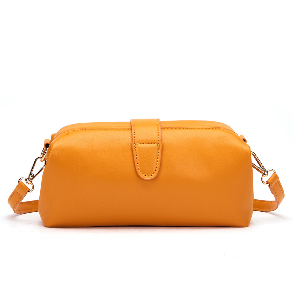 Yellow Chic Vintage Inspired PU Leather Crossbody Bag - Small Frame Doctor Style Purse with Adjustable Strap 5
