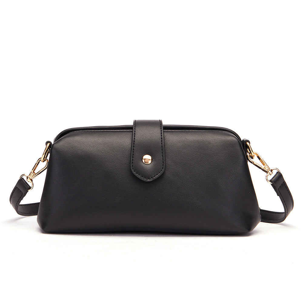 Black Chic Vintage Inspired PU Leather Crossbody Bag - Small Frame Doctor Style Purse with Adjustable Strap 3