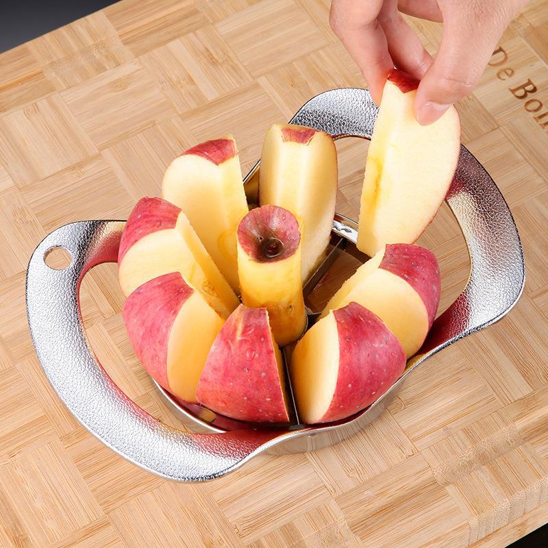 Silver Premium Apple Slicer Corer - Heavy Duty Stainless Steel Fruit Cutter, 8-Slice Divider Kitchen Gadget 4
