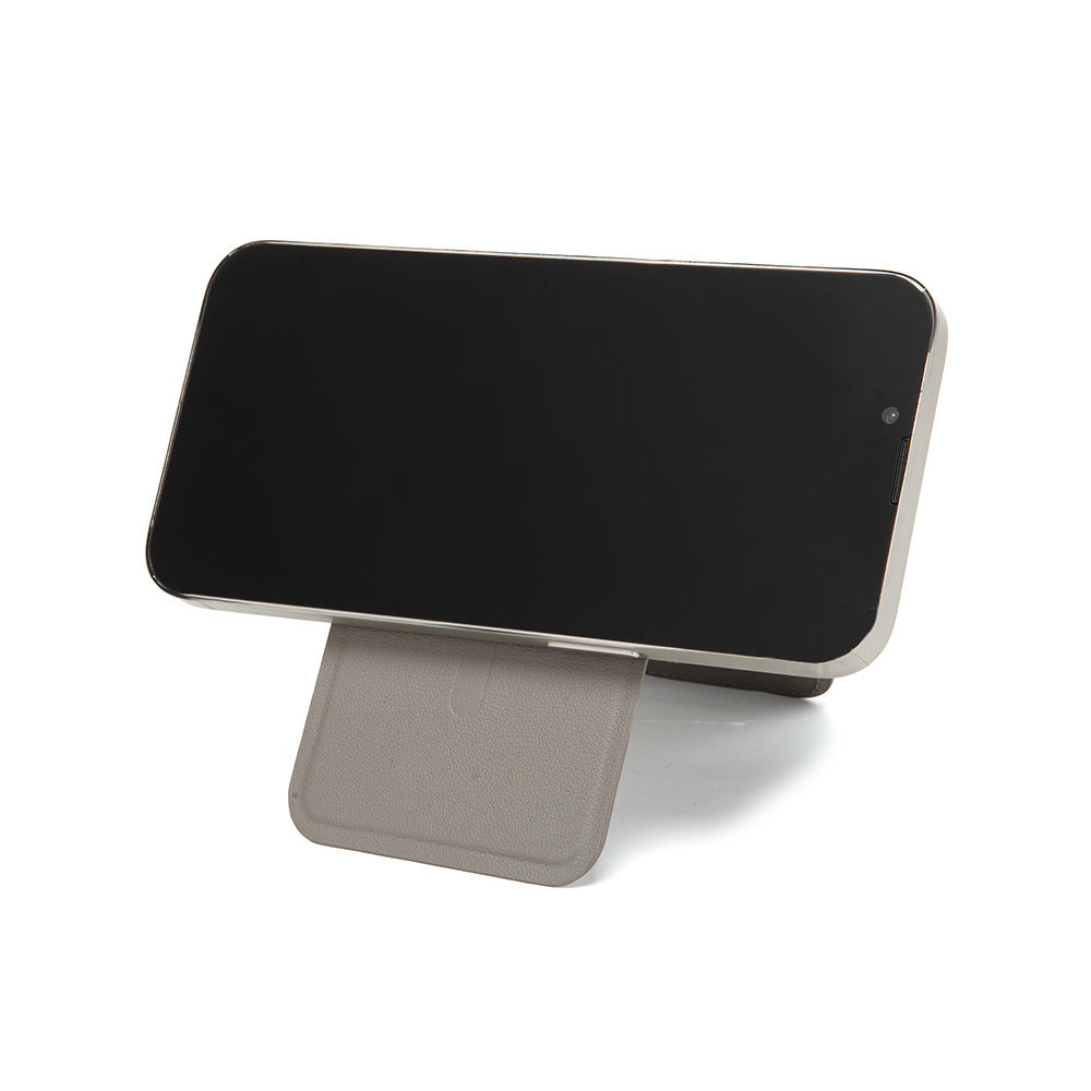 Brown Chic MagSafe Wallet with Mirror & Stand - PU Leather Card Holder for iPhone 12-16 Series 6
