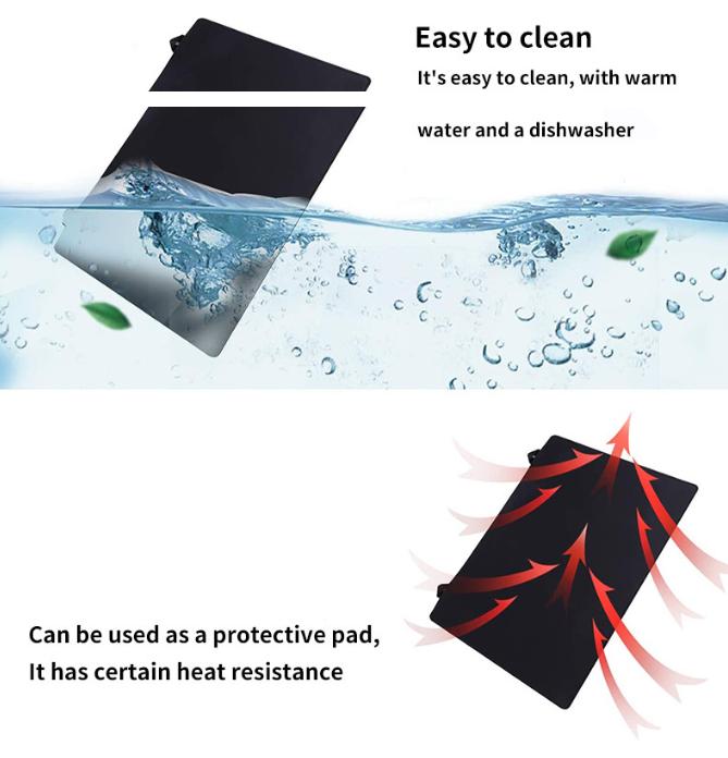 Black Premium Heat Resistant Stovetop Protector Mat - Waterproof, Anti-Slip & Easy Clean Kitchen Guard (42x28cm) 4