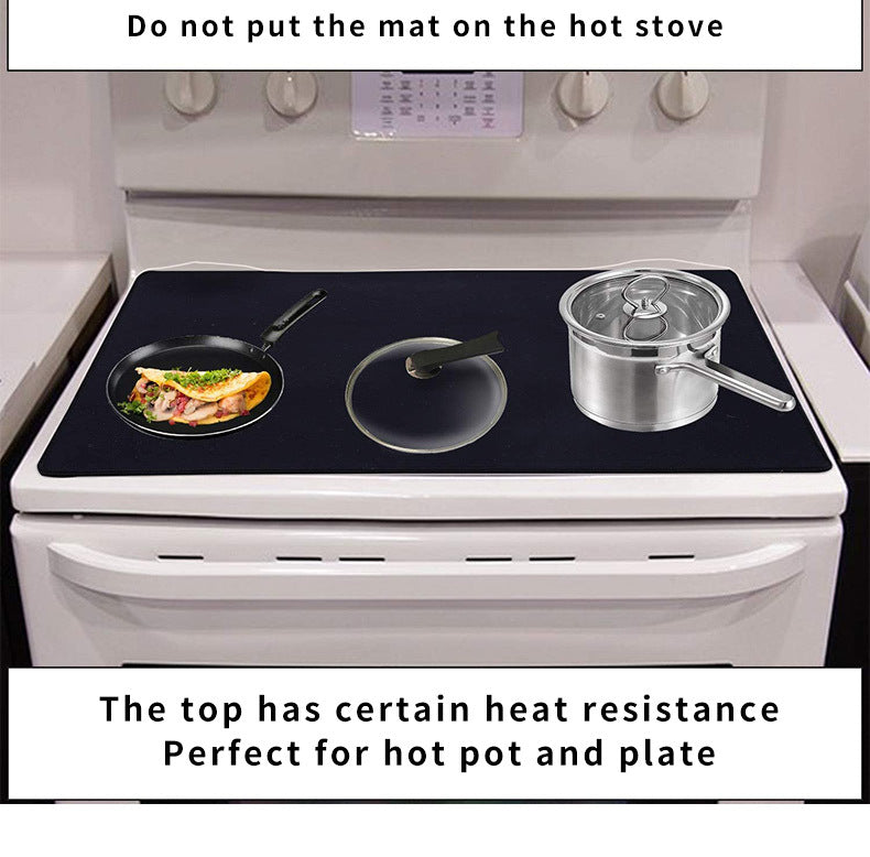 Black Premium Heat Resistant Stovetop Protector Mat - Waterproof, Anti-Slip & Easy Clean Kitchen Guard (42x28cm) 7