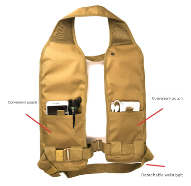 Black Ultimate 12-Can Beverage Carrier Vest - Hands-Free Outdoor Party Backpack 4
