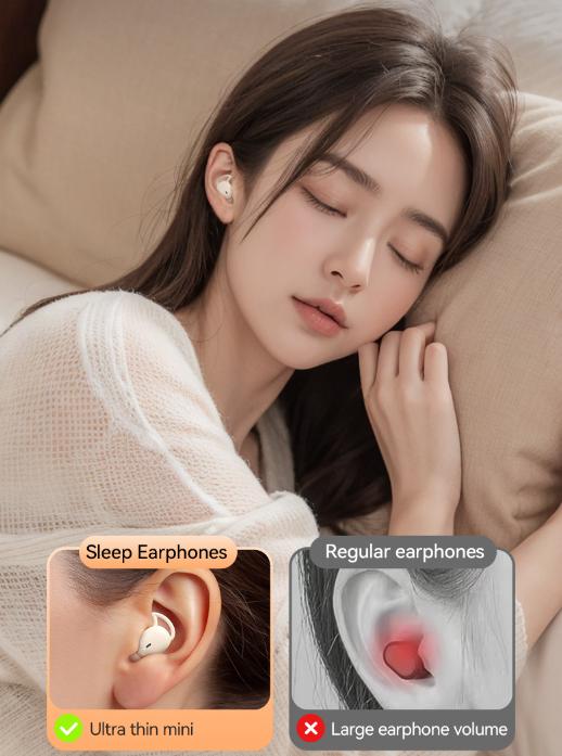 Black Ultra-Comfort Wireless Sleep Earbuds - Bluetooth 5.4, Hi-Res Audio, Noise Isolating, 60H Playtime for Side Sleepers 4