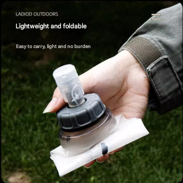 Green and White Ultra-Lightweight 350ml Soft Running Flask - BPA-Free Collapsible TPU Water Bottle for Hiking, Cycling & Outdoor Sports 4