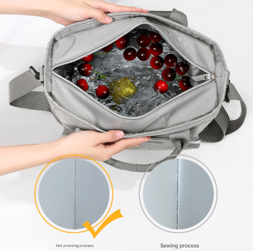 Black Chic Insulated Lunch Tote Bag - 11L Large Capacity Cooler for Work, Picnic & Travel - Durable Oxford Fabric 7