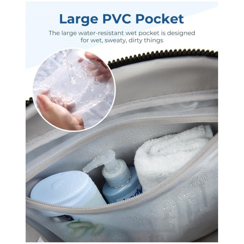 Light Green Versatile Carry-On Travel Duffel Bag - Airline Personal Item Size with Waterproof Wet Pocket & Trolley Sleeve 4