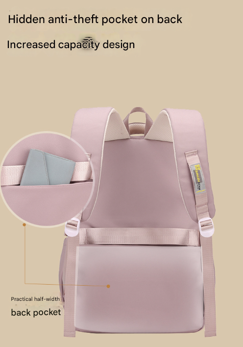 Light Blue Large Capacity Waterproof Student Backpack - Fits 15-Inch Laptop, Multi-Pocket Travel Daypack 5