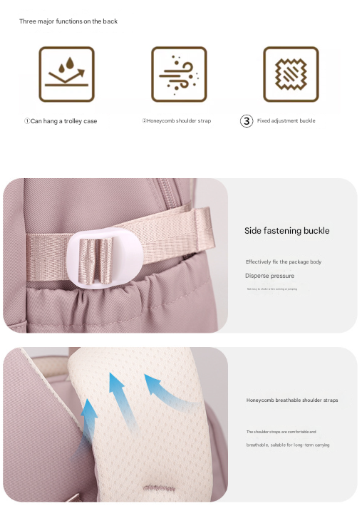 Grey Large Capacity Waterproof Student Backpack - Fits 15-Inch Laptop, Multi-Pocket Travel Daypack 5