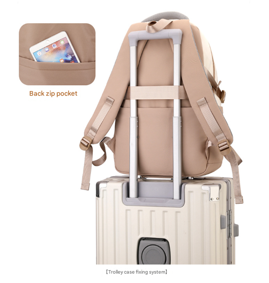 Red and White Large Capacity Student Backpack - Durable Oxford Cloth School Bag with Laptop Compartment & Multiple Pockets 7