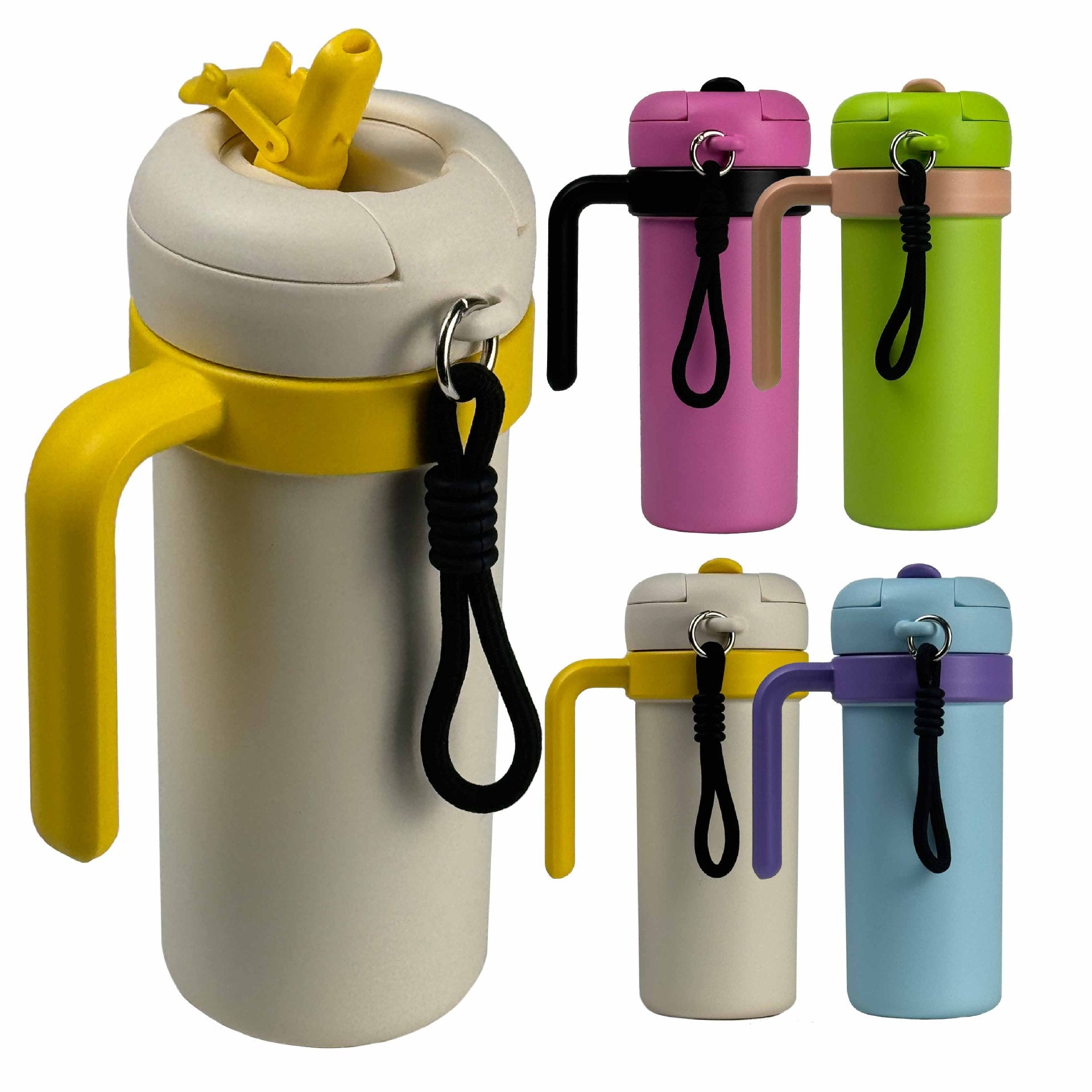 Blue and Purple 700ml Insulated Stainless Steel Tumbler with Handle, Dual-Sip Lid, Straw & Tea Infuser 3