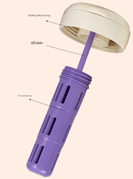 Blue and Purple 700ml Insulated Stainless Steel Tumbler with Handle, Dual-Sip Lid, Straw & Tea Infuser 6