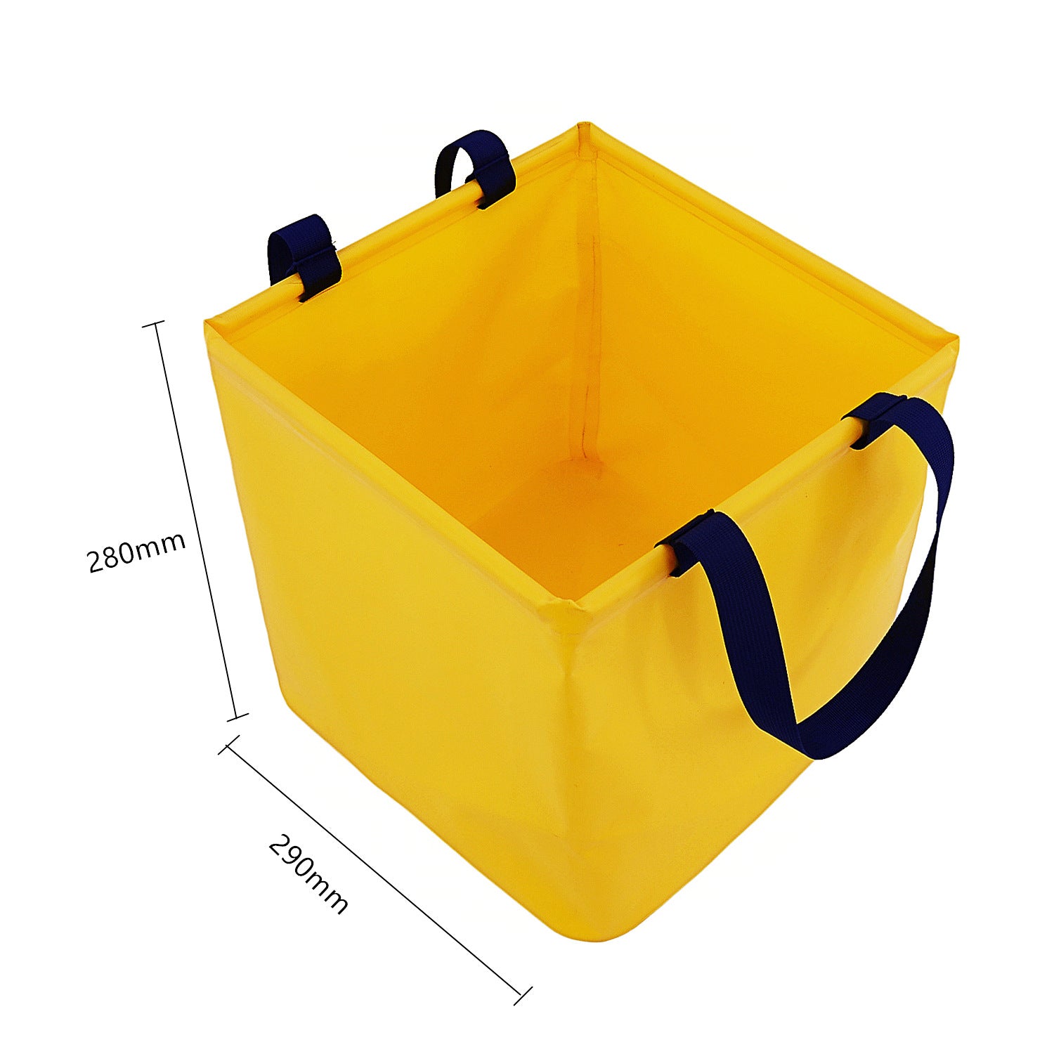 Yellow 25L Collapsible Bucket - Heavy-Duty PVC Waterproof Folding Pail for Fishing, Camping & Car Washing 3
