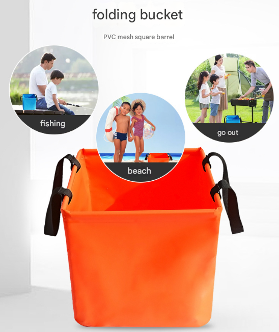 Black 25L Collapsible Bucket - Heavy-Duty PVC Waterproof Folding Pail for Fishing, Camping & Car Washing 7