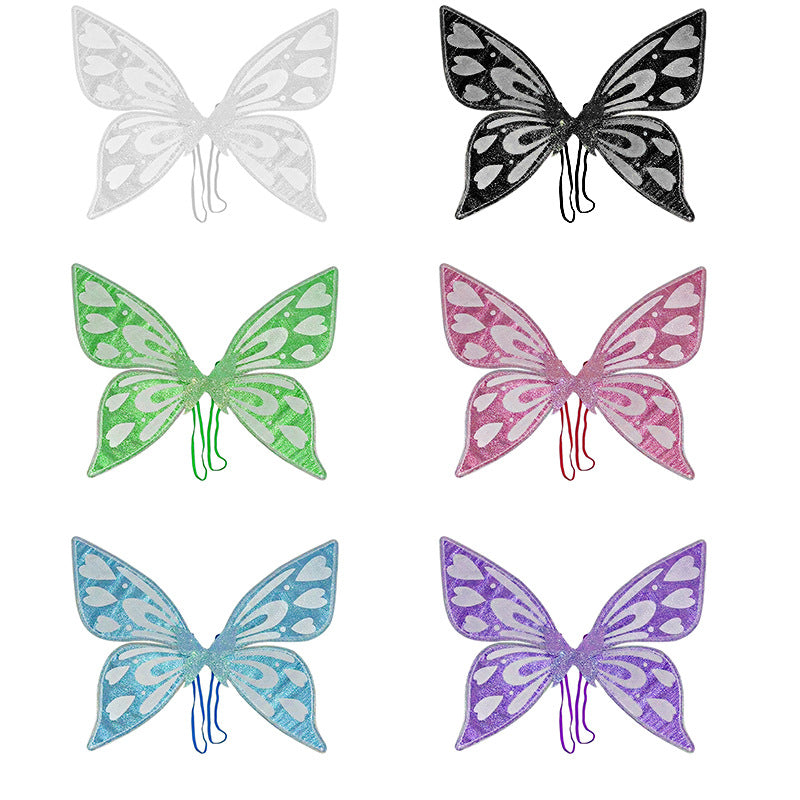 White Sparkling Fairy Wings - Lightweight Glitter Butterfly Costume Accessory for Kids & Adults