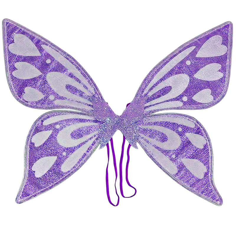 Purple Sparkling Fairy Wings - Lightweight Glitter Butterfly Costume Accessory for Kids & Adults