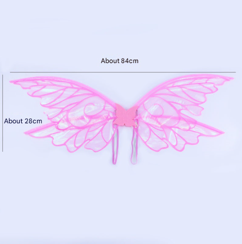 Pink Enchanting Iridescent Fairy Wings - Sparkle Butterfly Elf Wings for Costume Parties, Cosplay & Dress-Up Fun 4