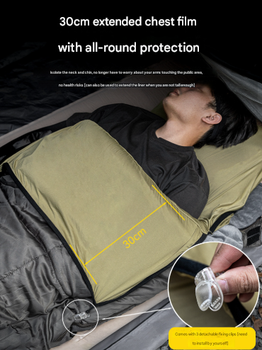 Grey Ultra-Stretch Sleeping Bag Liner - Portable & Lightweight Envelope Sleep Sack for Camping & Travel 4