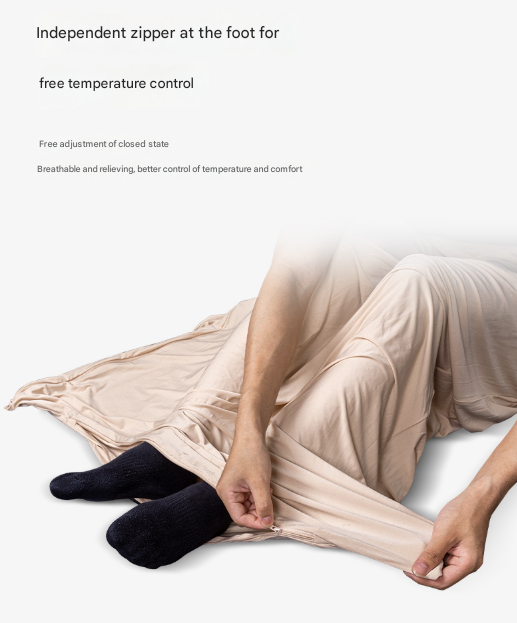 Grey Ultra-Stretch Sleeping Bag Liner - Portable & Lightweight Envelope Sleep Sack for Camping & Travel 6