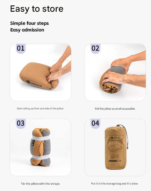 Coffee Reversible Memory Foam Travel Pillow - All-Season Comfort Neck Support for Deep Sleep & Portability 8