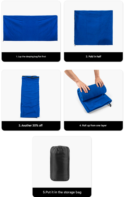 Green Versatile Double-Sided Fleece Bag Liner - Lightweight & Portable Travel Blanket for Camping & Outdoors 6