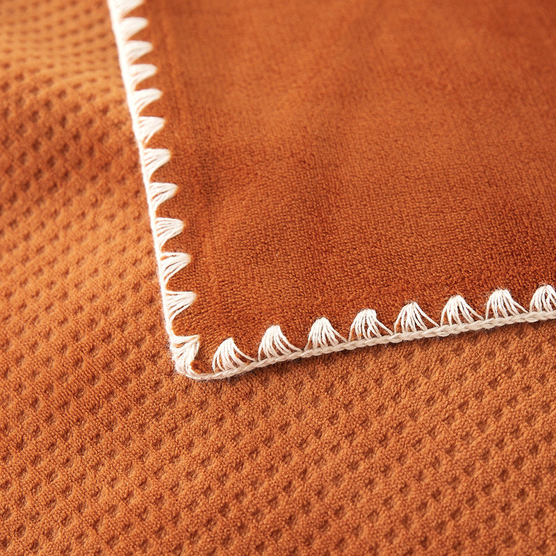 200*230CM Orange Ultra-Soft Dual-Sided Waffle & Plush Fleece Blanket - Large Cozy Throw for Bed & Sofa 4