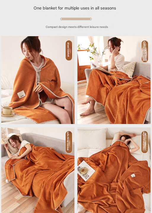 200*230CM Grey Ultra-Soft Dual-Sided Waffle & Plush Fleece Blanket - Large Cozy Throw for Bed & Sofa 7