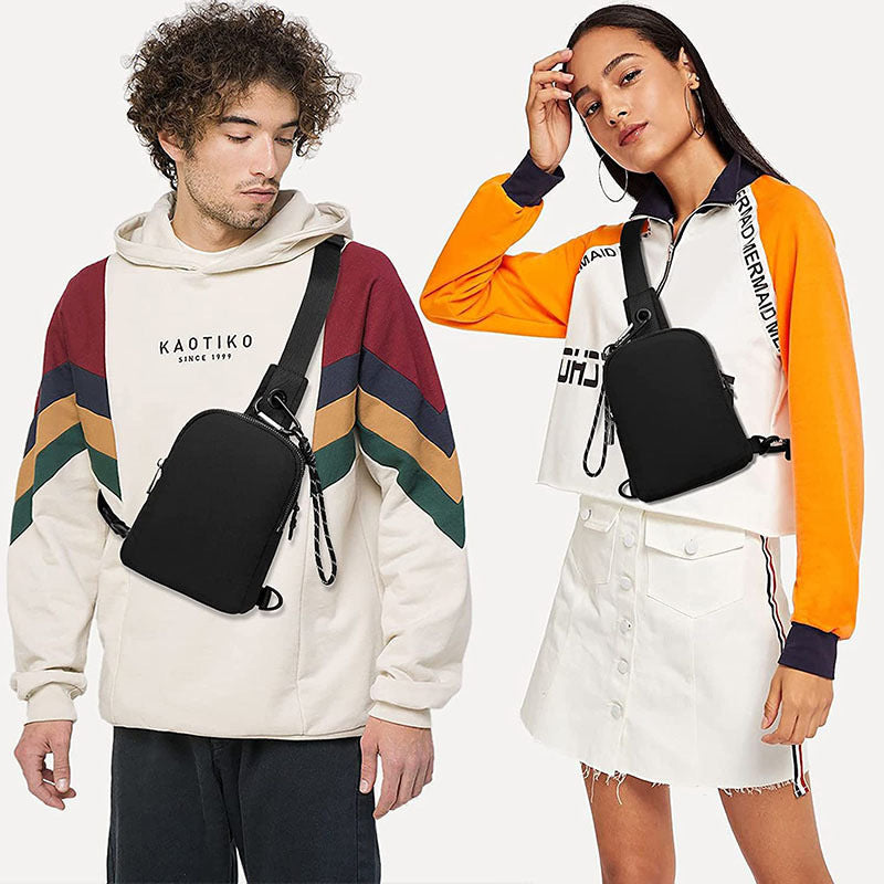 Beige Compact Waterproof Sling Bag - Unisex Mini Crossbody Chest Pack with Adjustable Reversible Strap 6
