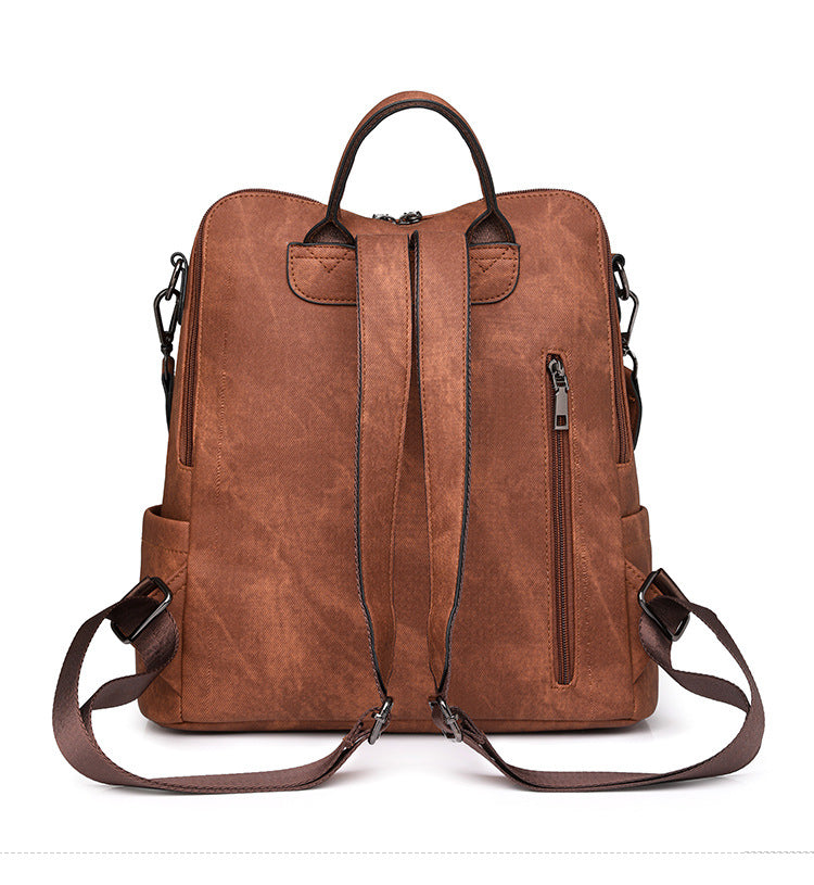 Black Chic Women's PU Leather Convertible Backpack - Anti-Theft Design, Multi-Pocket Shoulder Bag with Tassel 7