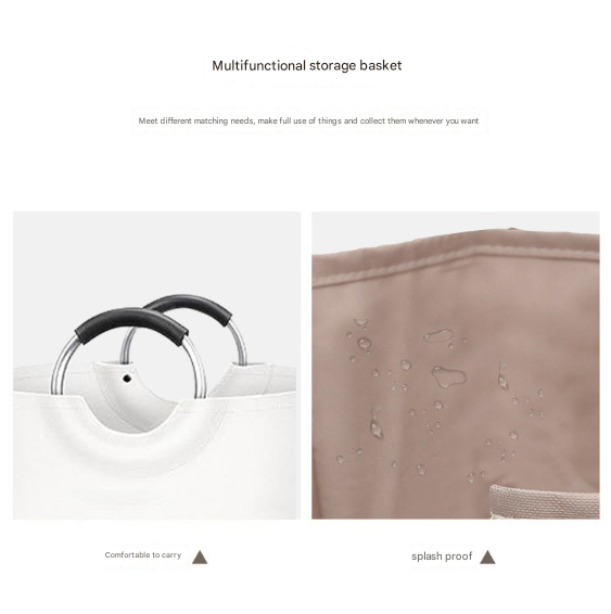 Black and White Large 90L Freestanding Laundry Hamper - Collapsible Clothes Basket with Aluminum Soft-Grip Handles 6