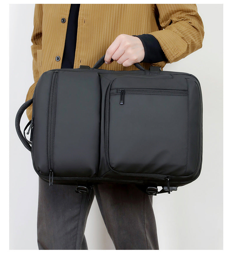 Black Expandable Business Travel Backpack with USB Charging Port - Water-Resistant Laptop Bag for Commuting & Carry-On 9