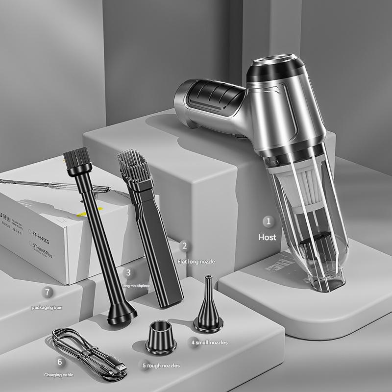 Black and Green Powerful 3-in-1 Cordless Handheld Vacuum Cleaner - 12000Pa Suction & Air Duster Blower for Car Home & Office 3