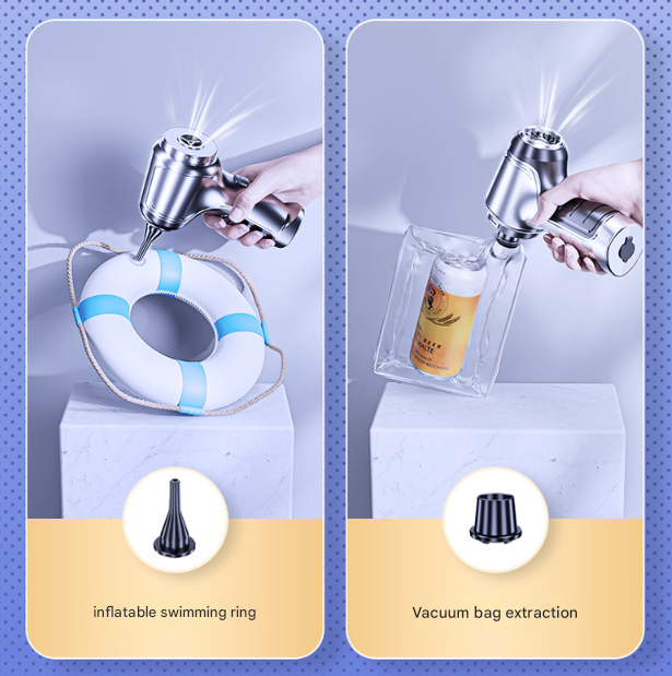 Black Powerful 3-in-1 Cordless Handheld Vacuum Cleaner - 12000Pa Suction & Air Duster Blower for Car Home & Office 6