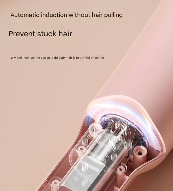 White Portable Cordless Hair Curler - USB-C Rechargeable Automatic Hair Waver with Ceramic Barrel & Anti-Scald Design 10
