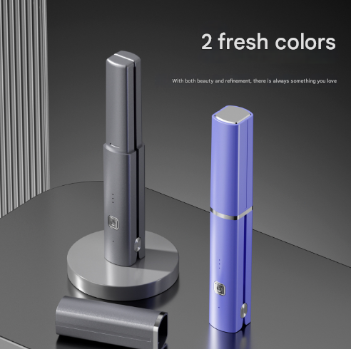 Purple Compact Cordless Hair Straightener - Portable 2-in-1 Mini Flat Iron, USB-C Rechargeable for Travel & Touch-ups