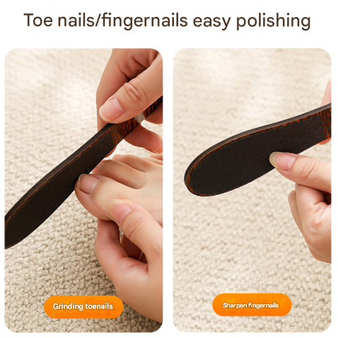 Reddish Brown Professional Pedicure Foot File 10-Pack - Double-Sided Callus Remover with Wooden Handle 4