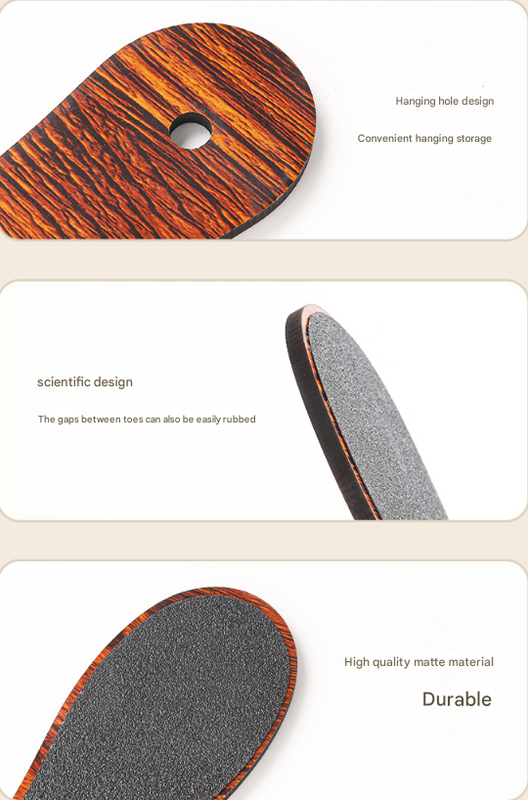 Reddish Brown Professional Pedicure Foot File 10-Pack - Double-Sided Callus Remover with Wooden Handle 6