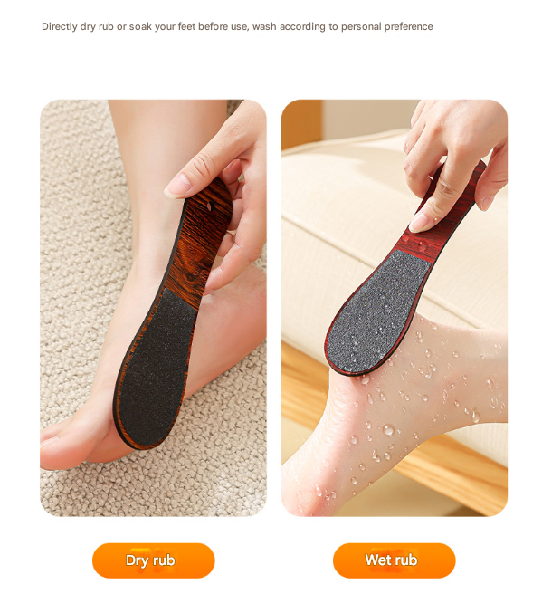 Khaki Professional Pedicure Foot File 10-Pack - Double-Sided Callus Remover with Wooden Handle 3