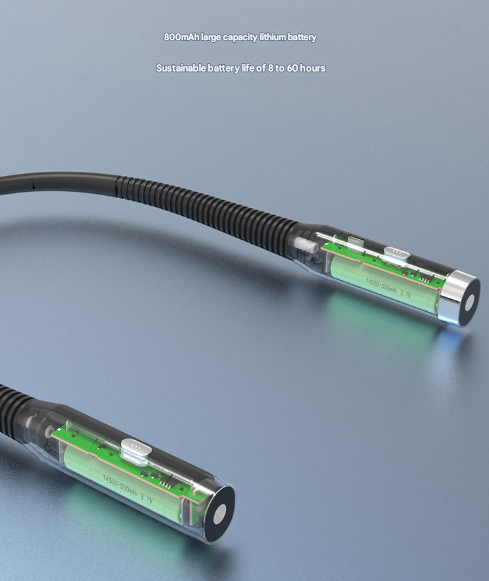 Black Hands-Free LED Neck Reading Light - USB Rechargeable with 3 Color & Brightness Modes, Flexible Gooseneck for Books, Crafts & Knitting 4