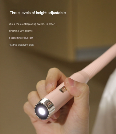 Pink Hands-Free LED Neck Reading Light - USB Rechargeable with 3 Color & Brightness Modes, Flexible Gooseneck for Books, Crafts & Knitting 6