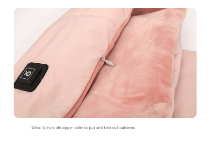 Beige USB Electric Heated Scarf - Portable Puffer Neck Warmer with 3-Level Heat Control for Winter 7