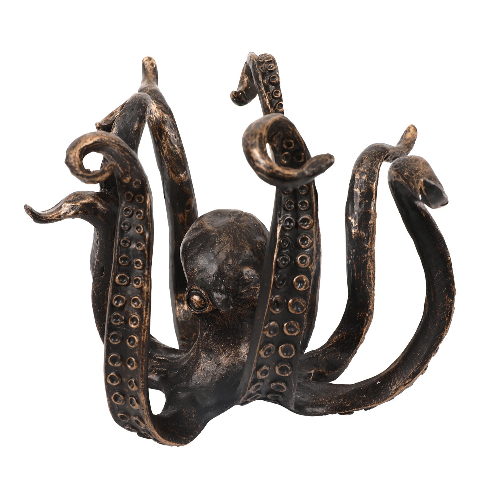 Bronze Vintage Bronze Octopus Mug Holder - Decorative Resin Statue & Countertop Cup Rack