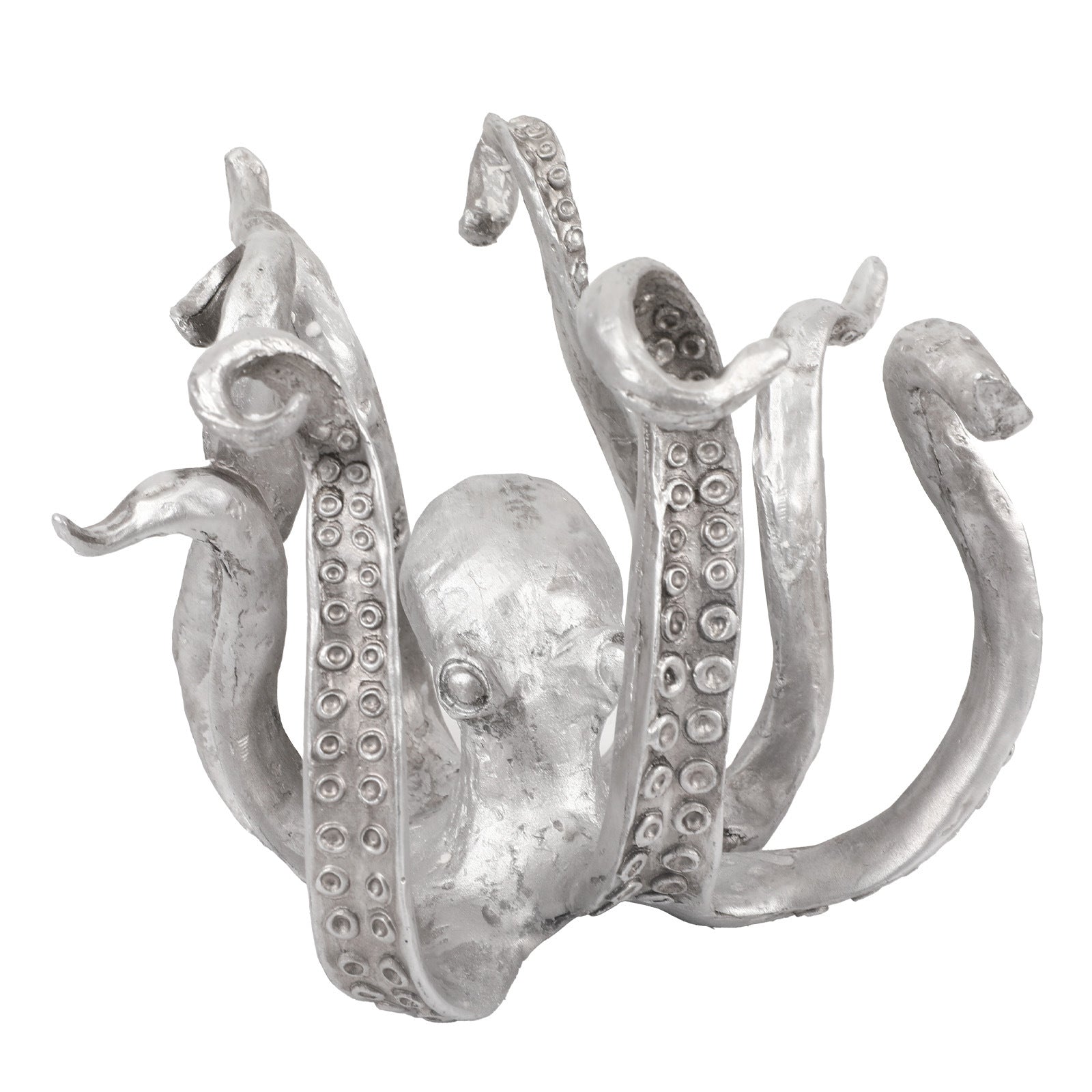 Silver Vintage Bronze Octopus Mug Holder - Decorative Resin Statue & Countertop Cup Rack