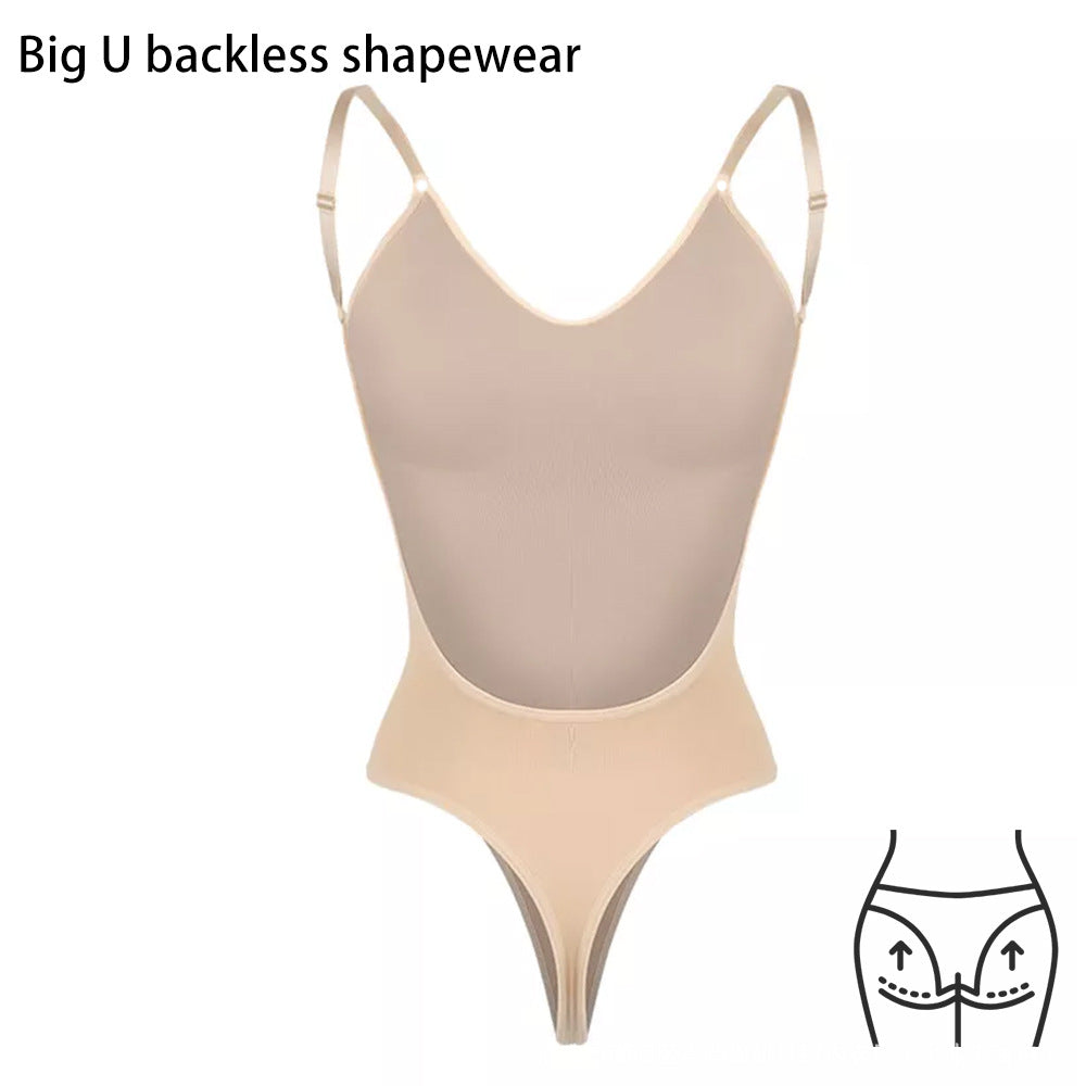 2 Pcs Size L Black Seamless Backless Bodysuit Shapewear - Deep U-Plunge Tummy Control Thong Shaper 7
