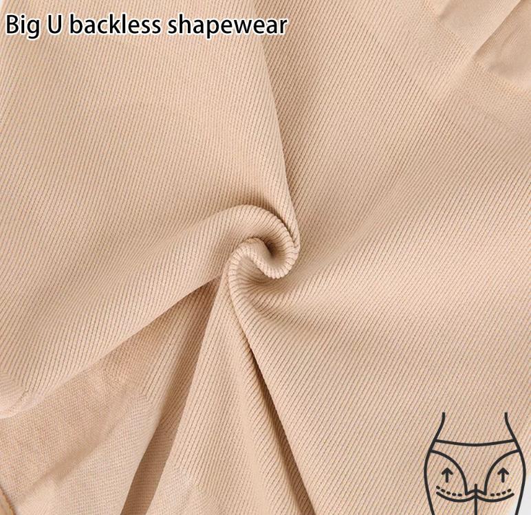 2 Pcs Size L Skin Color Seamless Backless Bodysuit Shapewear - Deep U-Plunge Tummy Control Thong Shaper 8