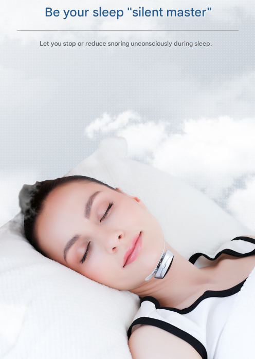 Black Smart Anti-Snoring Device - Rechargeable Pulse Throat Stimulator for Quieter Sleep 3